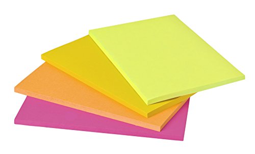 Juego Post-it de 4 bloques de notas reposicionables, 152 x 101 mm, Multicolor