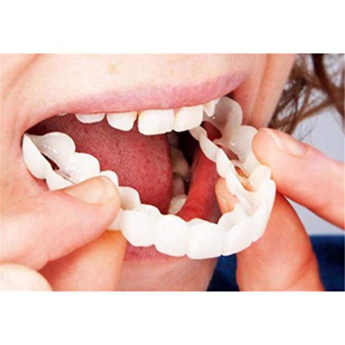 JYZ 6 Pares Dentadura Superiores E Inferiores Cosméticos Dentaduras Postizas Reales Reutilizable para el Cuidado bucal, Adultos Snap On Smile Blanqueamiento