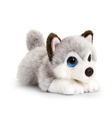 Keel Toys SD2458 - Cachorros de Peluche (25 cm), Color Gris y Blanco