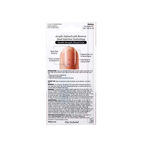 Kiss Salon Acrylic Nude French Nails 28 Count (Graceful) by Kiss