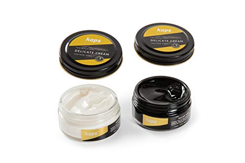 Kit Cuidado de Zapatos de Pelo Puro de Crin - Set de Pulido Nutrición Brillo de Calzado y Botas de Piel - Crema de Calzado de Base Acuosa Kaps y Cepillos Langlauf - 8 piezas de primera calidad