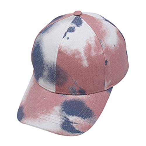 KLOP256 - Gorra ajustable para mujer, ajustable, portátil, para deportes al aire libre, viajes, algodón, teñido al final de verano, estilo casual, cola de caballo (rosa gris)