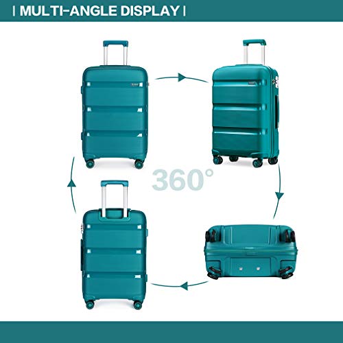 Kono Maleta Grande,Maleta de Viaje 76 cm,100L, Rígida 4 Ruedas Trolley Equipaje de Mano, Resistente y Ligera,Cerradura TSA,Cremallera YKK (Turquesa)