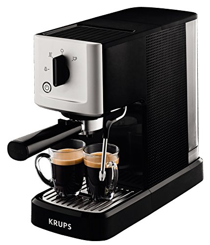 Krups Espresso Intenso Calvi Meca XP344010 - Cafetera compacta de 15 bares de presión y sistema electrónico de regulación térmica, boquilla de vapor para un capuchino óptimo y ajuste personalizable