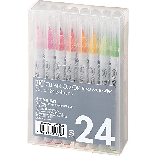 Kuretake ZIG Clean Color Real Brush 24VRB-6000AT/24V (japan import)