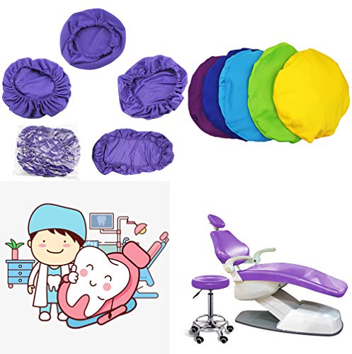 KUYT 4 Piezas/Juego Silla Dental Cuero de la PU Cubierta de Asiento Elástico Impermeable Protector Dentista Contiene Reposacabezas Respaldo Amortiguar Cubierta de la Silla,Púrpura