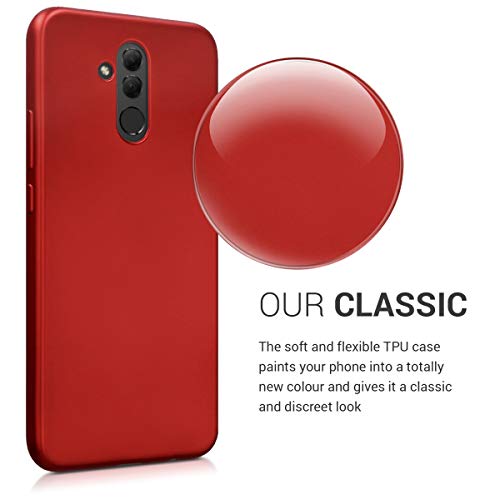 kwmobile Funda Compatible con Huawei Mate 20 Lite - Carcasa móvil de Silicona - Protector Trasero en Rojo Oscuro Metalizado