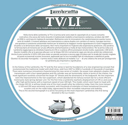 Lambretta. TV/LI. Prima serie. Storia, modelli e documenti. Ediz. italiana e inglese: Storia, Modelli E Documenti - History, Models and Documentation (Scooter)