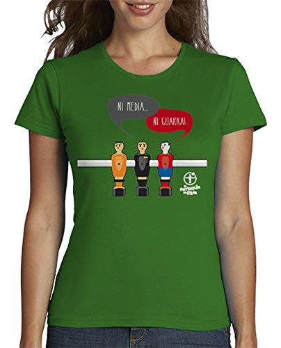 latostadora - Camiseta Ni Media Ni Guarra para Mujer Verde XL