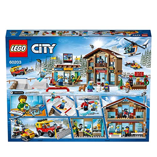 LEGO City Town - Estación de Esquí, Set de construcción, Incluye helicóptero y camión quitanieves de juguete además de 2 edificios (60203) , color/modelo surtido