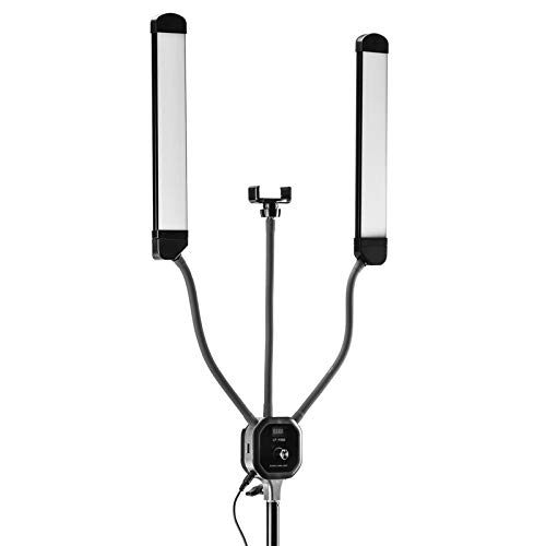 LF-Y500 - Foco LED de Doble Brazo con Soporte para Smartphone para Selfie, Podcast de vídeo