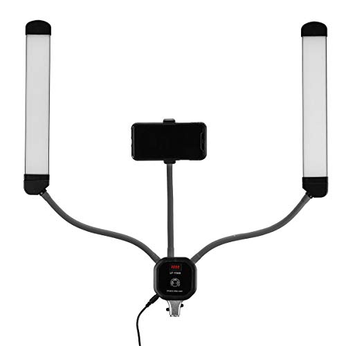 LF-Y500 - Foco LED de Doble Brazo con Soporte para Smartphone para Selfie, Podcast de vídeo