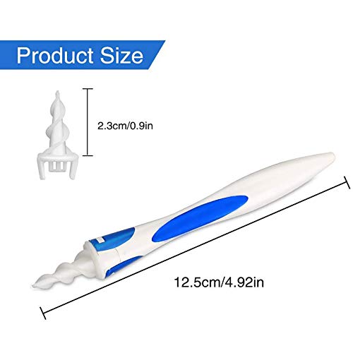 Limpiador De OíDos,Limpia Cera Oidos Q Grips Cera Oidos,Kit De Limpieza Para OíDos, Sistema Espiral Inteligente, Con Mango Y 16 Puntas Lavables, Seguro Y Suave, Adecuado Para Ni?Os Y Familias (Azul)