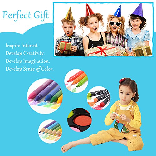 LIVEHITOP 109 PCS Artístico Set de Pintura y Dibujo, Profesional Caso Kit Colores Lápices Acuarela Rotuladores Oleo Pastel Regalo para Niños, Estudiante, Adulto