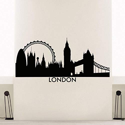 London Skyline City Silhouette Etiqueta de la Pared Belleza decoración del Dormitorio Mural Vinilo Decal Poster Art Design 85.5X180CM