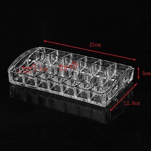 Los organizadores XWYSSH Caja de almacenamiento cosmética for uñas de acrílico transparente de acrílico plástico polaco de labios cosmética soporte de almacenamiento de soporte del estante del maquill