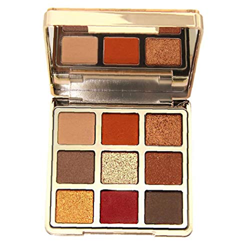 lujiaoshout 9 Colores Super pigmentado Profesional Paleta de Sombra de Ojos Shimmer Mate Polvo Suave Textura cremosa blendable Sombra de Ojos Ultra Larga Duración de Maquillaje Paleta (2)