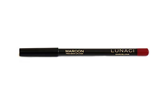 LUNACI Barcelona Prefilador de Labios en 6 Colores, Larga Duración Con Vitamina E (Color: Maroon), Smooth and Precision Pearl LipLiner