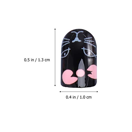 Lurrose - 72 uñas postizas duraderas, creativas y encantadoras para manicura de animales, manicura para niños y niñas