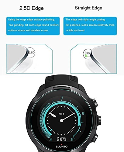 LUXACURY Suunto 9 Baro Protector de Pantalla Vidrio Templado Protector Foils para Suunto 9 Baro Smartwatch Dureza 9H Antihuellas Anti-Arañazos (3 Packs)