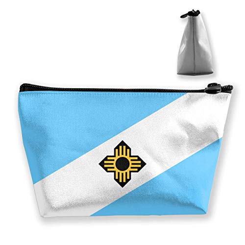 Madison City Flag Wisconsin Maquillaje portátil Recibir Bolsa Almacenamiento Bolsas de Gran Capacidad Bolsa de Lavado de Viaje a Mano