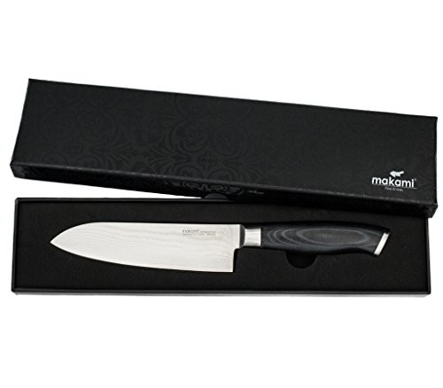 makami - Cuchillo de cocina Santoku, acero de Damasco japonés, VG-10