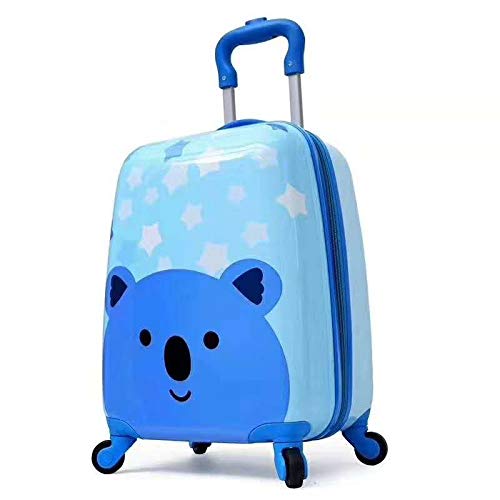 Maleta de Mano A2S, Pretty Suitcase para niño, Equipaje de Mano de Viaje Aprobado por la Cabina para niños, Estampado de Oso Koala, 4 Ruedas 45x30x20cm