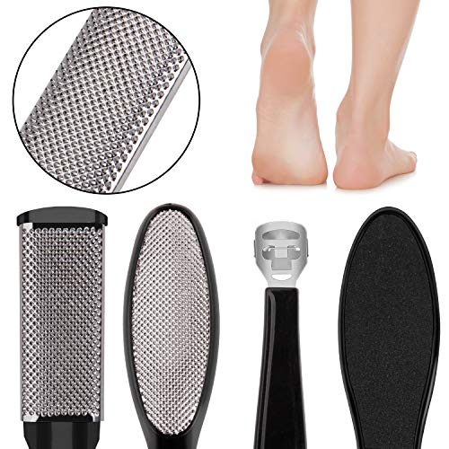 MaLife Kit de herramientas de pedicura profesional para cuidado de los pies, kit de pedicura de acero inoxidable, lima de pies, espátula para eliminar callos de piel muerta con lima de uñas