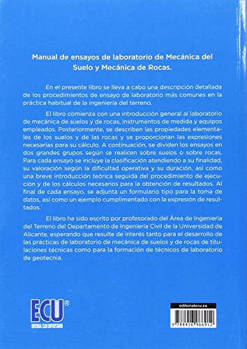 Manual de ensayos de laboratorio de Mecánica del Suelo y Mecánica de Rocas