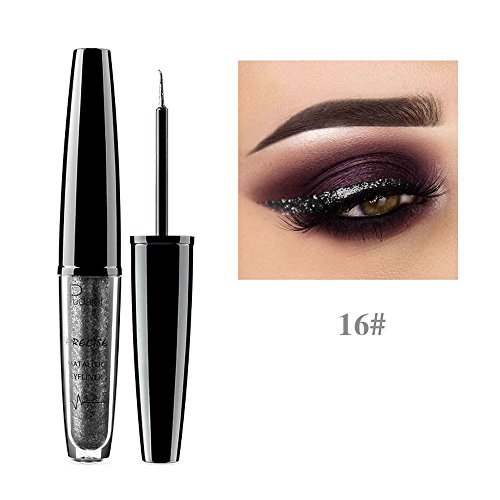 Maquillaje cosmético Eyeliner Yesmile Color metalizado Ojos brillantes ahumados Maquillaje de sombra de ojos Eyeliner líquido brillante a prueba de agua