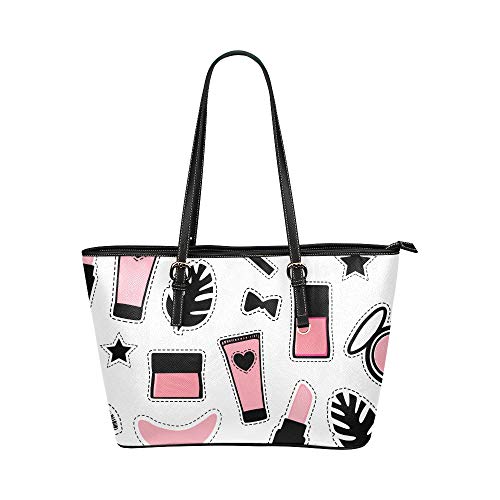 Maquillaje las niñas Hermosa cuero grande Portátil Mango superior Bolsas mano Bolsos causales Bolsos con cremallera Hombro Compras Monedero Organizador equipaje para mujeres Lady Lady