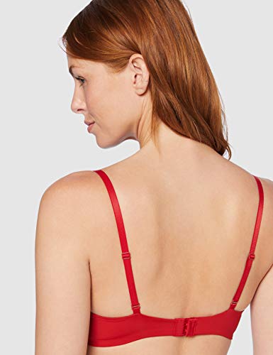 Marca Amazon - IRIS & LILLY Sujetador Push Up Mujer, Rojo (Scarlet Sage), 90A, Label: 34A