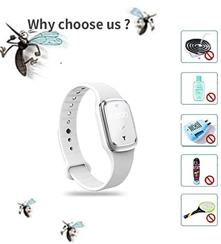 MENGZF Pulseras Repelentes de Mosquitos Ultrasonido Antimosquitos Reloj Electrónico Bandas Repelentes de Insectos Plagas con Carga USB/Impermeable/Portátil, Apto para Adultos y niños