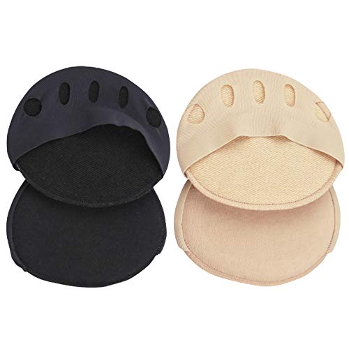 Metatarsal Pads Almohadilla Para El Antepié Metatarso Cojines De Antepié Almohadilla De Tela El Antepié Para El Antepié Almohadilla De Protección Transpirable Para Mujeres 2 Pares Color De Piel Negro