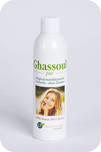 Mezcla de polvo de arcilla / ghassoul | PURA | original de Marruecos | para lavar el pelo sin químicos, cuidado del cuerpo y peeling | vegano | hipoalergénico | anticaspa | 250 ml