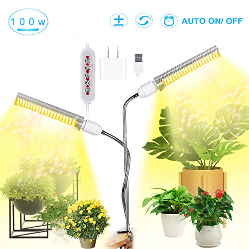 MFEI Luces de Cultivo LED para Plantas de Interior Full Spectrum 100W Lámpara de Cultivo de luz Solar Regulable, Mejorada y Mejorada 176 LED Lámpara de Crecimiento Profesional para plántulas