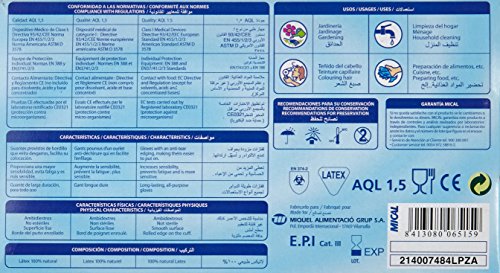 Mical - Guantes de latex de examen con polvo - Talla L - 100 unidades