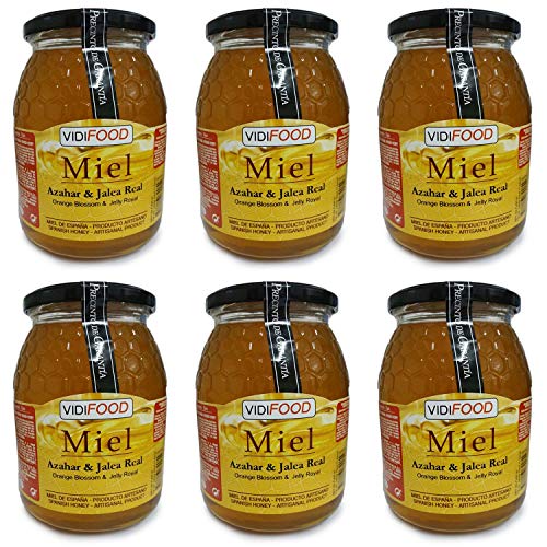 Miel de Azahar con Jalea Real - 6kg - Producida en España - Estimulante y altamente nutritiva - Aroma Floral Intenso y Sabor Fuerte y Dulce