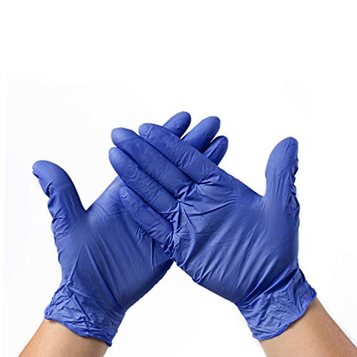 Milisten Guantes Desechables de Nitrilo de 40 Piezas Guantes de Examen Médico sin Polvo sin Látex Guantes Protectores Talla L (Azul)