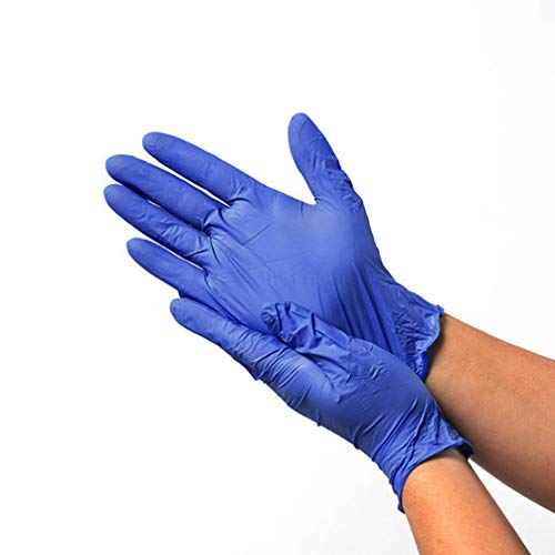 Milisten Guantes Desechables de Nitrilo de 40 Piezas Guantes de Examen Médico sin Polvo sin Látex Guantes Protectores Talla L (Azul)