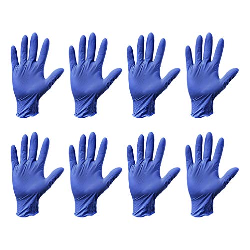 Milisten Guantes Desechables de Nitrilo de 40 Piezas Guantes de Examen Médico sin Polvo sin Látex Guantes Protectores Talla L (Azul)