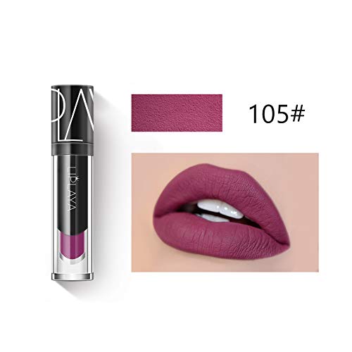 Mimore Moist Lipstick Maquillaje profesional Lápiz labial líquido, impermeable Taza antiadherente Sexy Colors Lápiz labial Hidratante Suavizante,Duradero 24 horas Hidratante Impermeable (106)