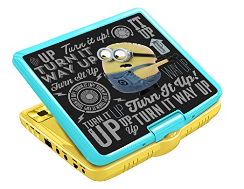 Minions GRU-Lector DVD portátil con Puerto USB y Mando, giratoria, Pantalla 17,78 cm (Lexibook DVDP6DES), 30 x 25.9 x 14 cm (