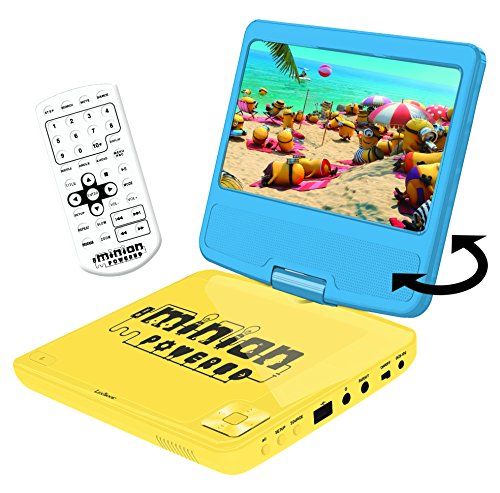 Minions GRU-Lector DVD portátil con Puerto USB y Mando, giratoria, Pantalla 17,78 cm (Lexibook DVDP6DES), 30 x 25.9 x 14 cm (