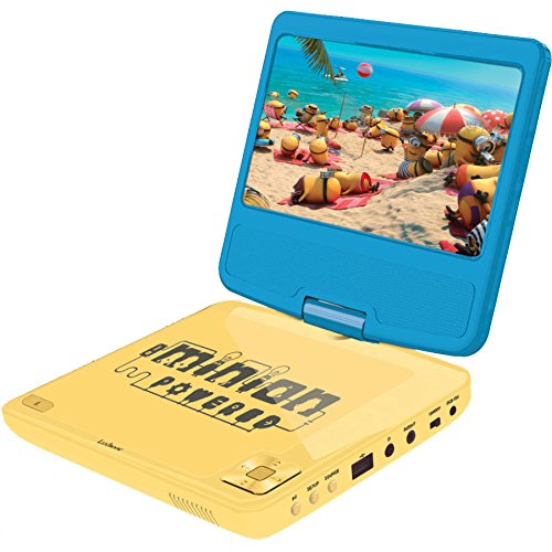 Minions GRU-Lector DVD portátil con Puerto USB y Mando, giratoria, Pantalla 17,78 cm (Lexibook DVDP6DES), 30 x 25.9 x 14 cm (