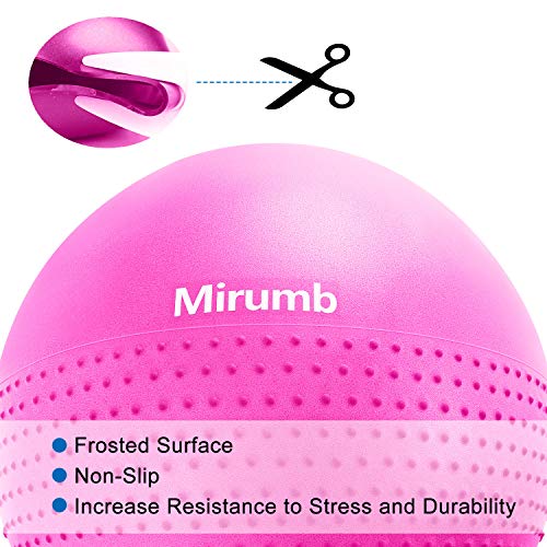 Mirumb Pelota de Ejercicio, Massage Balls Pelota de Pilates Yoga Ball 75CM 65CM 55CM con Bomba Anti Explosión para Fitness, Embarazo,Oficina,Silla de Equilibrio,Gimnasio