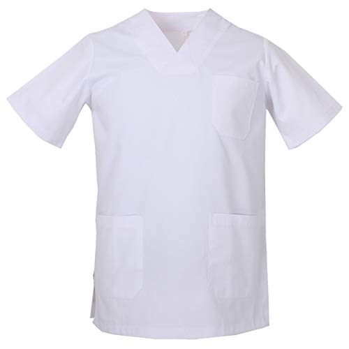 MISEMIYA - Casaca Unisex MÉDICO Enfermera Uniforme Limpieza Laboral ESTÉTICA Dentista Veterinaria Sanitario HOSTELERÍA - Ref.817 - S, Blanco