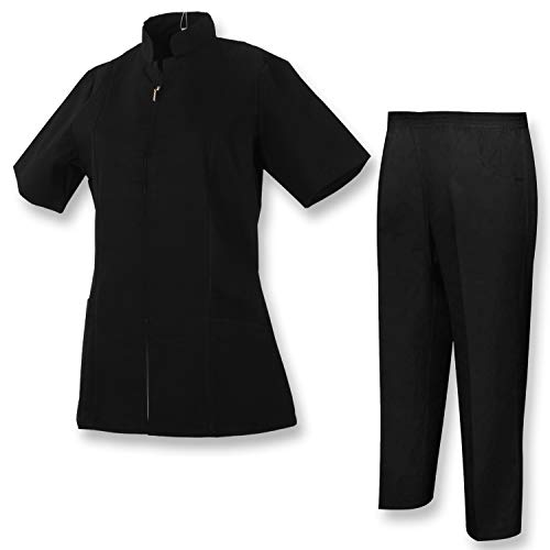 MISEMIYA - Casaca Y PANTALÓN Mujer Uniforme Laboral CLINICA Hospital Limpieza Veterinaria SANIDAD HOSTERERÍA- Ref.8298 - XL, Negro