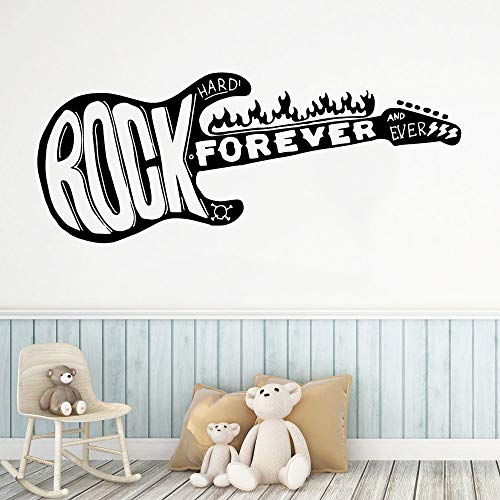 mlpnko Guitarra Rock Decoración Pegatina Habitación de los niños Impermeable Decoración del hogar Jardín de Infantes Decoración de la habitación Vinilo Arte Apliques 30x77cm