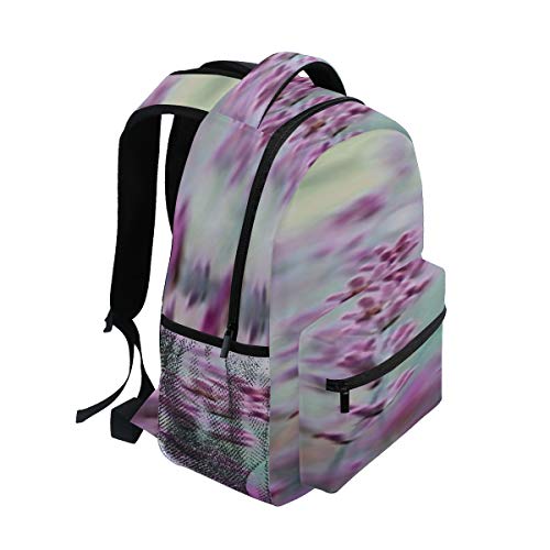 Mochila con hermoso detalle perfumado de flores de lavanda para mujer, impermeable, casual, para niñas jóvenes